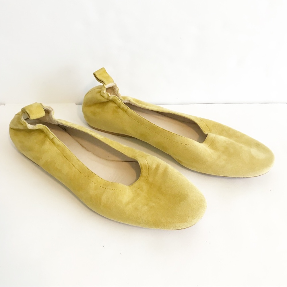 Everlane Yellow Suede Ballet Day Flats